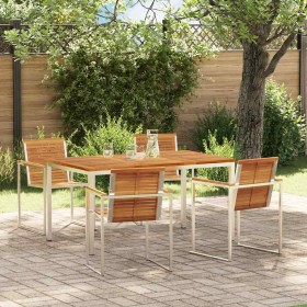 Conjunto de Comedor de Jardín 5 pcs Madera Sólida de Acacia