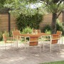 Conjunto de Comedor de Jardín 7 pcs Madera Sólida de Acacia