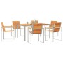 Conjunto de Comedor de Jardín 7 pcs Madera Sólida de Acacia