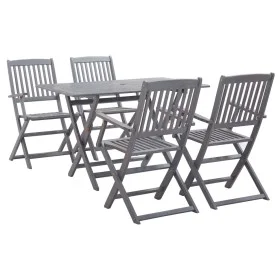 5-piece solid acacia wood garden dining set in gray by vidaXL, Garden sets - Ref: Foro24-278921, Price: 276,47 €, Discount: %
