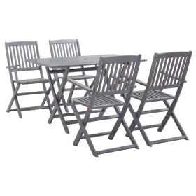 5 Stück massives Akazienholz Garten Esszimmergarnitur grau von vidaXL, Gartensets - Ref: Foro24-278921, Preis: 293,86 €, Raba...