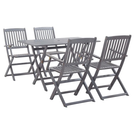 5 Stück massives Akazienholz Garten Esszimmergarnitur grau von vidaXL, Gartensets - Ref: Foro24-278921, Preis: 293,86 €, Raba...