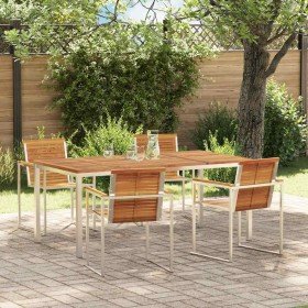 Conjunto de Comedor de Jardín 5 pcs Madera Sólida de Acacia