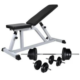 Weight bench with weights and dumbbells 60.5 kg by vidaXL, Weight lifting machines - Ref: Foro24-275346, Price: 270,37 €, Dis...