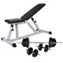 Weight bench with weights and dumbbells 60.5 kg by vidaXL, Weight lifting machines - Ref: Foro24-275346, Price: 270,37 €, Dis...