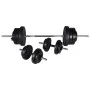 Weight bench with weights and dumbbells 60.5 kg by vidaXL, Weight lifting machines - Ref: Foro24-275346, Price: 270,37 €, Dis...