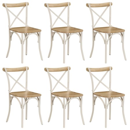 Sillas con respaldo cruzado 6 uds madera maciza de mango blanco | Foro24.es | Tu tienda online para hogar, jardín y más Foro24.es