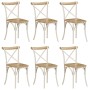 Stühle mit gekreuzter Rückenlehne, 6 Stück, aus massivem weißem Mangoholz von vidaXL, Essstühle - Ref: Foro24-278772, Preis: ...