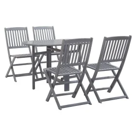 Garten-Essgruppe 5-teilig aus massivem grauem Akazienholz von vidaXL, Gartensets - Ref: Foro24-278926, Preis: 327,10 €, Rabat...