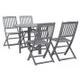 Garden dining set 5 pieces solid gray acacia wood by vidaXL, Garden sets - Ref: Foro24-278926, Price: 333,37 €, Discount: %