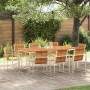 Conjunto de Comedor de Jardín 9 pcs Madera Sólida de Acacia