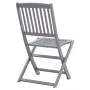 Garden dining set 5 pieces solid gray acacia wood by vidaXL, Garden sets - Ref: Foro24-278926, Price: 333,37 €, Discount: %