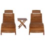 Set of sun loungers with table 3 pieces solid acacia wood by vidaXL, Loungers - Ref: Foro24-279160, Price: 294,96 €, Discount: %