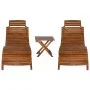 Set of sun loungers with table 3 pieces solid acacia wood by vidaXL, Loungers - Ref: Foro24-279160, Price: 290,00 €, Discount: %