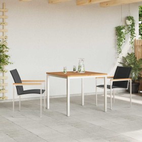 Conjunto de Comedor de Jardín 3 pcs Madera Sólida de Acacia