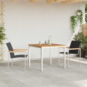 Conjunto de Comedor de Jardín 3 pcs Madera Sólida de Acacia