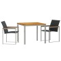 Conjunto de Comedor de Jardín 3 pcs Madera Sólida de Acacia