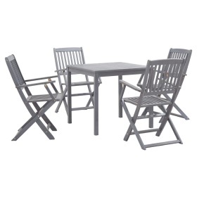 Garden dining set 5 pieces solid gray acacia wood by vidaXL, Garden sets - Ref: Foro24-278925, Price: 287,35 €, Discount: %