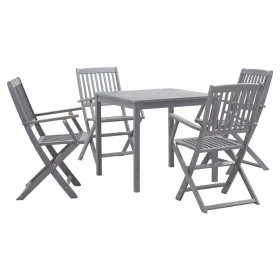 Garden dining set 5 pieces solid gray acacia wood by vidaXL, Garden sets - Ref: Foro24-278925, Price: 283,35 €, Discount: %