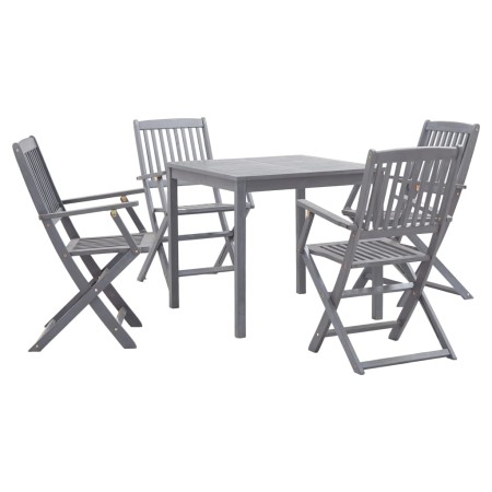 Garden dining set 5 pieces solid gray acacia wood by vidaXL, Garden sets - Ref: Foro24-278925, Price: 282,84 €, Discount: %