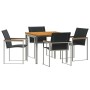 Conjunto de Comedor de Jardín 5 pcs Madera Sólida de Acacia