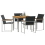 Conjunto de Comedor de Jardín 5 pcs Madera Sólida de Acacia