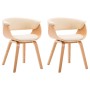 Dining chairs 2 pcs curved wood and cream synthetic leather by vidaXL, dining chairs - Ref: Foro24-278730, Price: 428,46 €, D...