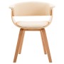 Dining chairs 2 pcs curved wood and cream synthetic leather by vidaXL, dining chairs - Ref: Foro24-278730, Price: 428,46 €, D...