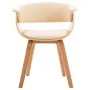 Dining chairs 2 pcs curved wood and cream synthetic leather by vidaXL, dining chairs - Ref: Foro24-278730, Price: 421,04 €, D...