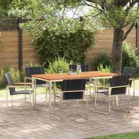 ConjuntodeComedordeJardín 7 pcs Madera de teca maciza en Conjuntos de jardín | Comprar online en Foro24