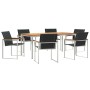 Conjunto de Comedor de Jardín 7 pcs Madera Sólida de Acacia
