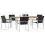 Conjunto de Comedor de Jardín 7 pcs Madera Sólida de Acacia