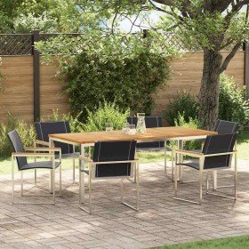 Conjunto de Comedor de Jardín 7 pcs Madera Sólida de Acacia