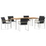 Conjunto de Comedor de Jardín 7 pcs Madera Sólida de Acacia