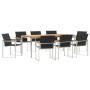 Conjunto de Comedor de Jardín 9 pcs Madera Sólida de Acacia