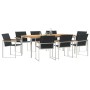 Conjunto de Comedor de Jardín 9 pcs Madera Sólida de Acacia