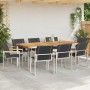 Conjunto de Comedor de Jardín 9 pcs Madera Sólida de Acacia