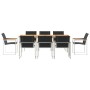 Conjunto de Comedor de Jardín 9 pcs Madera Sólida de Acacia
