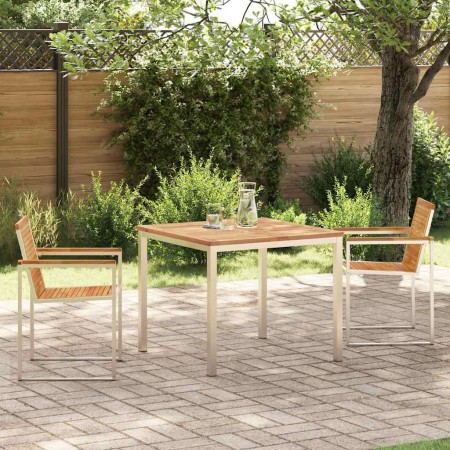 Conjunto de Comedor de Jardín 3 pcs Madera sólida de teca