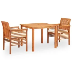 Garden dining set 3 pieces and solid acacia wood cushions by vidaXL, Garden sets - Ref: Foro24-278895, Price: 356,48 €, Disco...