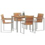 Conjunto de Comedor de Jardín 5 pcs Madera sólida de teca