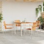 Conjunto de Comedor de Jardín 5 pcs Madera sólida de teca
