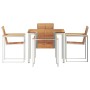 Conjunto de Comedor de Jardín 5 pcs Madera sólida de teca