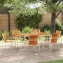 Conjunto de Comedor de Jardín 7 pcs Madera sólida de teca