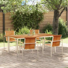 Conjunto de Comedor de Jardín 5 pcs Madera sólida de teca