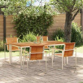 Conjunto de Comedor de Jardín 5 pcs Madera sólida de teca