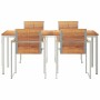 Conjunto de Comedor de Jardín 5 pcs Madera sólida de teca
