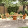 Conjunto de Comedor de Jardín 7 pcs Madera sólida de teca