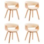 Dining chairs 4 pcs curved wood and cream synthetic leather by vidaXL, dining chairs - Ref: Foro24-278731, Price: 925,53 €, D...