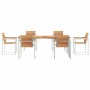 Conjunto de Comedor de Jardín 7 pcs Madera sólida de teca